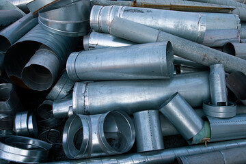 Recyclable metal waste in heap outdoor