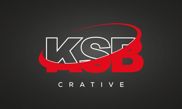 KSB creative letters logo with 360 symbol vector art template design