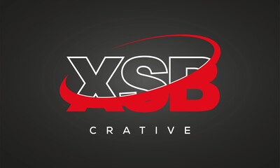 XSB creative letters logo with 360 symbol vector art template design