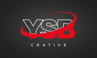 YSB creative letters logo with 360 symbol vector art template design