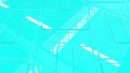 Turquoise smooth surface. Beautiful turquoise background. A rectangular tile placed horizontally in perspective. Close-up.
