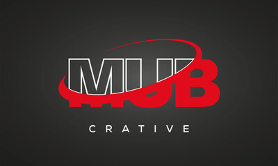 MUB creative letters logo with 360 symbol vector art template design