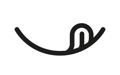 Yummy smile emoji with tongue lick mouth. Delicious tasty food symbol for social network. Yummy and hungry line icon. Savory gourmet. Enjoy food sign. Vector illustration isolated on white background.