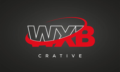 WXB creative letters logo with 360 symbol vector art template design