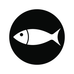 Obraz premium Fish Icon, isolated. Flat design, color editable
