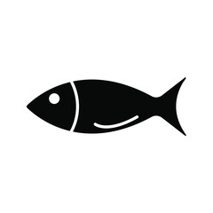 Fish Icon, isolated. Flat design, color editable