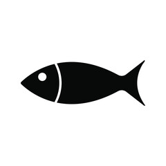 Fish Icon, isolated. Flat design, color editable
