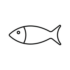 Fish Icon, isolated. Flat design, color editable