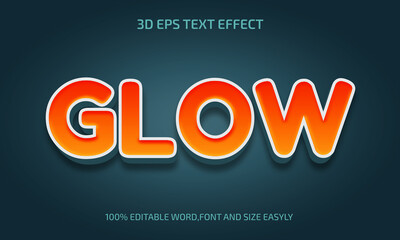 Glow 3d editable text effect style