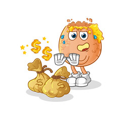 Obraz na płótnie Canvas broken egg refuse money illustration. character vector
