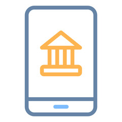 bank colored line icon