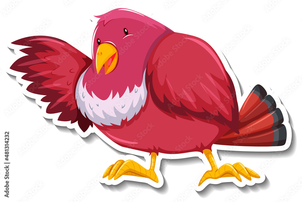 Sticker Cute purple bird animal cartoon sticker