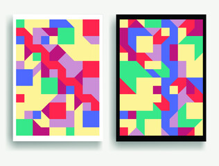 Aesthetic geometric posters .Modern art .Abstract minimal composition . Contemporary vector design 