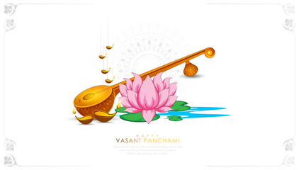 Happy Vasant Panchami Background.vector illustration