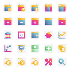Gradient color icons for universal web & mobile.