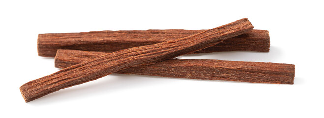 sandalwood sticks isolated on white background