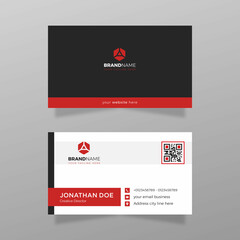 Template Business Card with Black Red Detail
