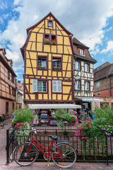Half timbered houses of Colmar, Alsace, France - obrazy, fototapety, plakaty