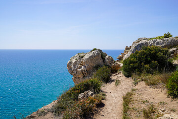 Leucate mediterranean coast in south sea beach Pyrenees Orientales in Languedoc-Roussillon France