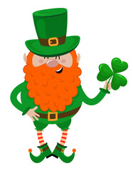Cute Leprechaun - funny St Patrick's Day inspirational lettering design for posters, flyers, t-shirts, cards, invitations, stickers, banners, gifts. Irish leprechaun shenanigans lucky charm clover.