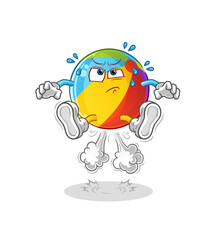 beach ball fart jumping illustration. character vector