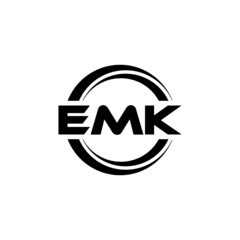 EMK letter logo design with white background in illustrator, vector logo modern alphabet font overlap style. calligraphy designs for logo, Poster, Invitation, etc.