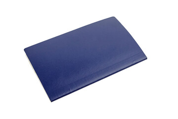 Blank blue cover passport isolated on white