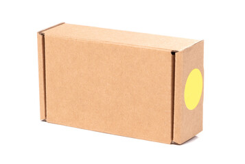 Closed cardboard small box isolated
