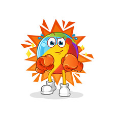 beach ball boxer character. cartoon mascot vector