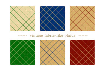 ビンテージテキスタイル風チェック柄パターンセット ※完全なシームレスではありません
vintage cloth/textile/fabric-like plaid patterns  ※not perfect seamless