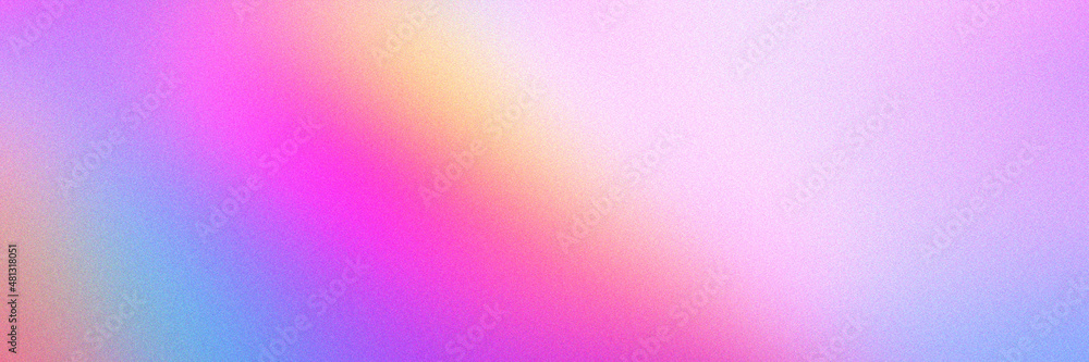 Poster Abstract pastel holographic blurred grainy gradient banner background texture. Colorful digital grain soft noise effect pattern. Lo-fi multicolor vintage retro design.