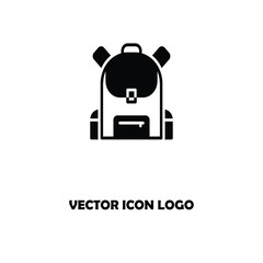 Backpack icon. Line style. Vector.
