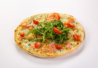 Italian Pizza with salmon and cheese