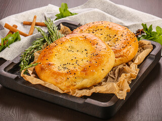 Traditional Uzbek bread homemade bakery