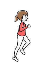 ジョギングをする女性のイラスト