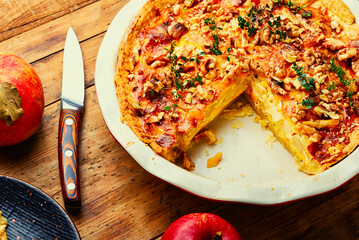 French autumn apple tart.