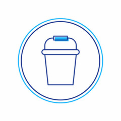 Filled outline Fishing bucket icon isolated on white background. Fish in a bucket. Vector