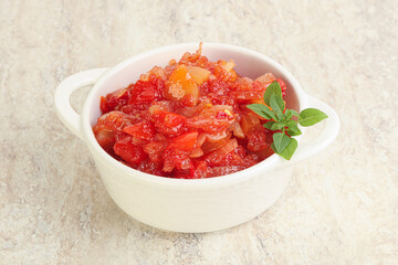 Hungary vegetarian Lecho with vegetables