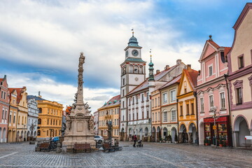 Fototapeta na wymiar Downtown in Trebon, Czech Republic