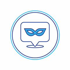 Filled outline Carnival mask icon isolated on white background. Masquerade party mask. Vector