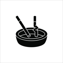 ashtray icon smoking black vector illustration on white background