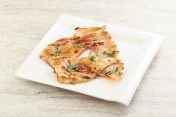 Grilled squid with unagi sauce