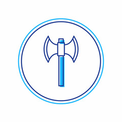 Filled outline Medieval poleaxe icon isolated on white background. Vector