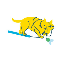 おもちゃで遊ぶ猫