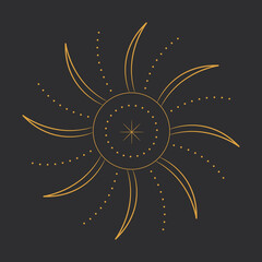 minimalism point symbols. to design an astrologer's blog or tarot cards