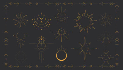 Obraz na płótnie Canvas minimalism point symbols. to design an astrologer's blog or tarot cards