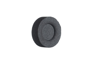 Black round coal isolated on a white background.