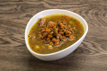 Lentil soup with chicken and vegetables