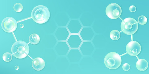 Blue scientific concept background with copy space, illustration vector.	