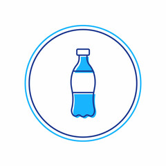 Filled outline Bottle of water icon isolated on white background. Soda aqua drink sign. Vector
